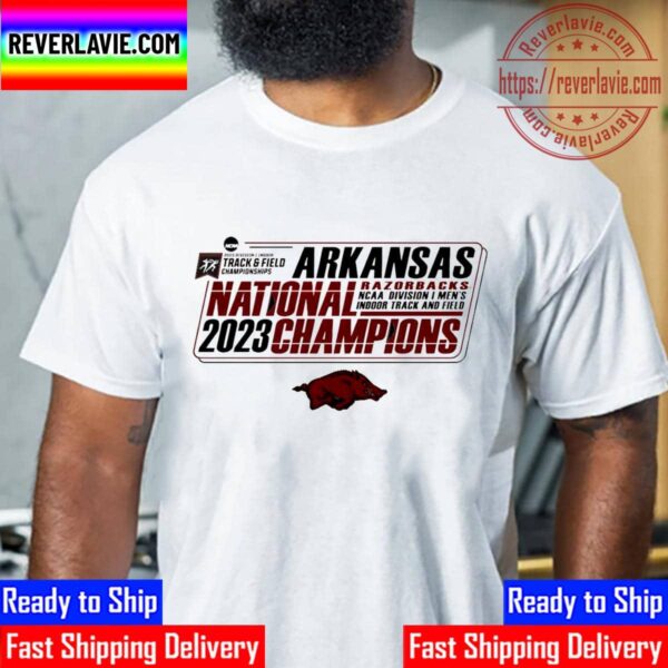 Arkansas Razorbacks 2023 NCAA Mens Indoor Track & Field National Champions Unisex T-Shirt