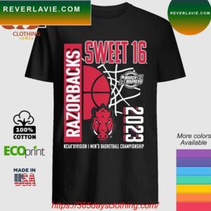 Arkansas Razorbacks Sweet 16 Ncaa Division I Men’s Basketball Championship 2023 T-shirt