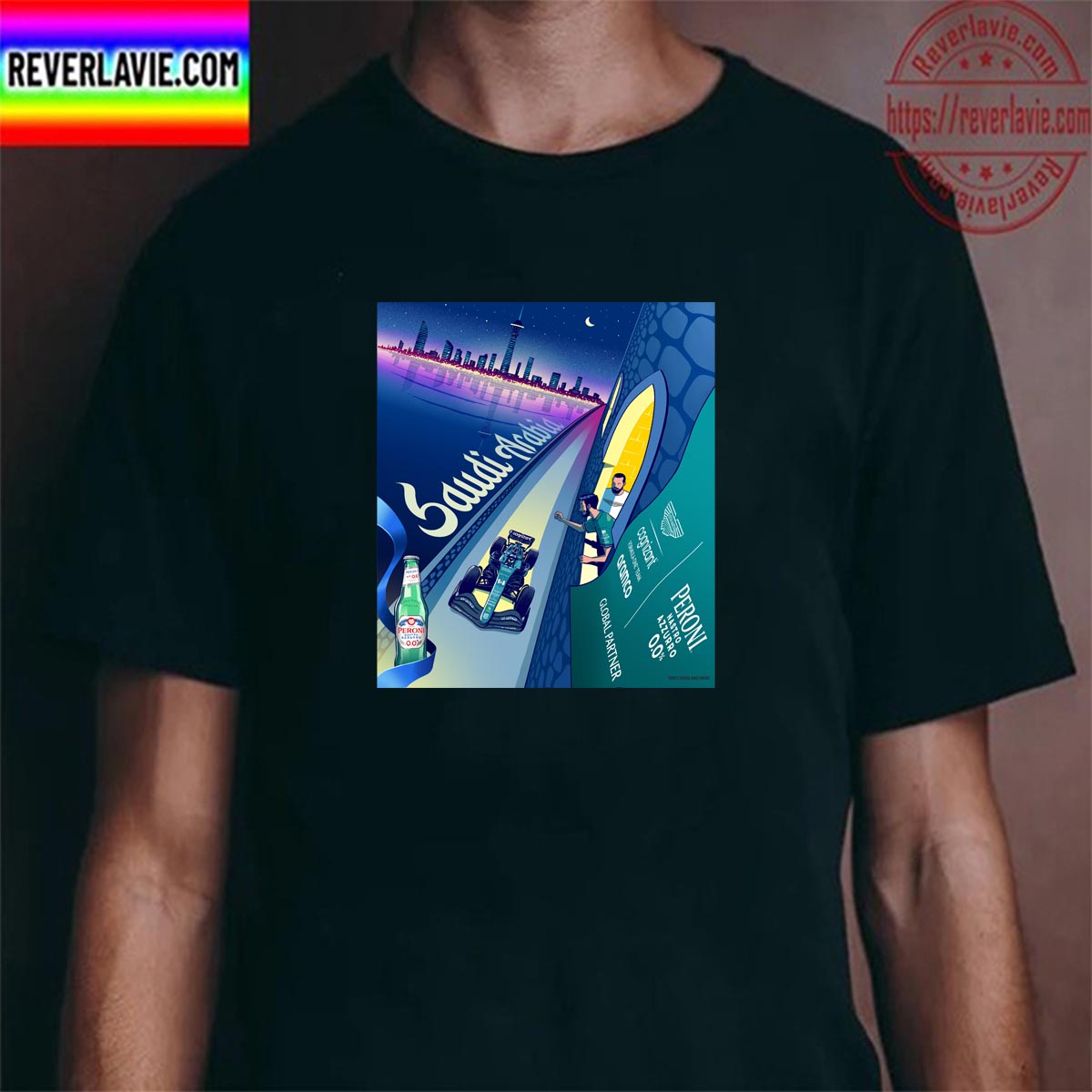 Aston Martin Aramco Cognizant F1 Team In Saudi Arabian GP At Jeddah Corniche Circuit Classic T-Shirt Aston Martin Aramco Cognizant F1 Team In Saudi Arabian GP At Jeddah Corniche Circuit Classic T-Shirt