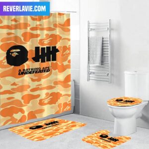 Bape A Bathing Ape x Undefeated In Hypebeast Orange Camo Bathroom Set