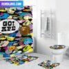 Bape Golden Ape With White Line Camo In Black Background Bathroom Set