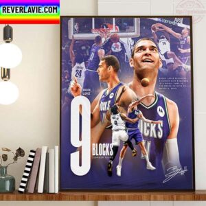 Brook Lopez 9 Blocks Career High With Milwaukee Bucks Home Decor Poster Canvas