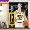 Caitlin Clark 17 Assists In The Big Ten Womens Basketball Tournament Home Decor Poster Canvas