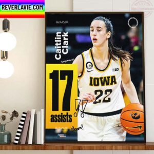 Caitlin Clark 17 Assists In The Big Ten Womens Basketball Tournament Home Decor Poster Canvas