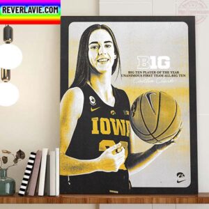 Caitlin Clark Is BIG Ten Player Of The Year Home Decor Poster Canvas