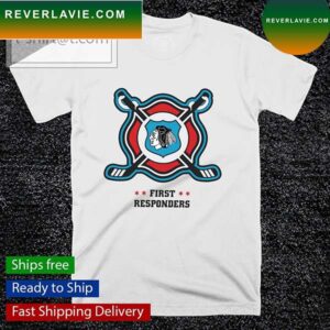 Chicago Blackhawks first responders logo T-shirt