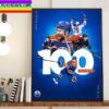 Edmonton Oilers Leon Draisaitl Has Hit 100 Points On The NHL Season Home Decor Poster Canvas