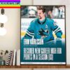Erik Karlsson New Career High For Points In A Season With San Jose Sharks In NHL Home Decor Poster Canvas