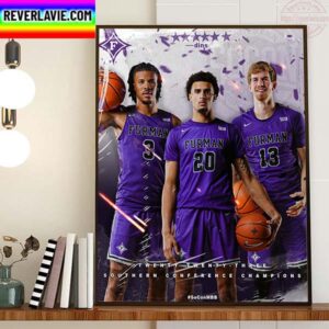 Furman Paladins Mens Basketball 2023 Southern Conference Champions Home Decor Poster Canvas
