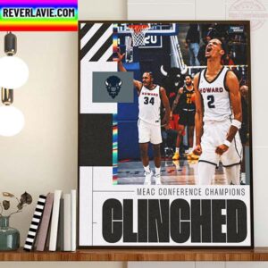 Howard Bison Mens Basketball Are 2023 Mid Eastern Athletic Conference Champions Home Decor Poster Canvas