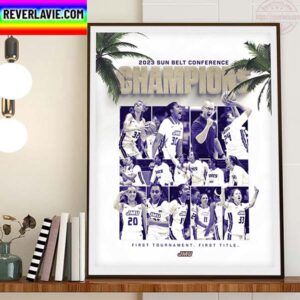James Madison Dukes Womens Basketball Are 2023 Sun Belt Conference Champions Home Decor Poster Canvas