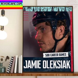 Jamie Oleksiak 500 Career NHL Games With Seattle Kraken Home Decor Poster Canvas