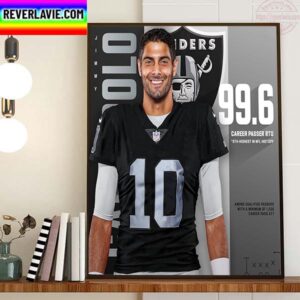 Jimmy Garoppolo Passer RTG 6th Highest In NFL History With Las Vegas Raiders Home Decor Poster Canvas