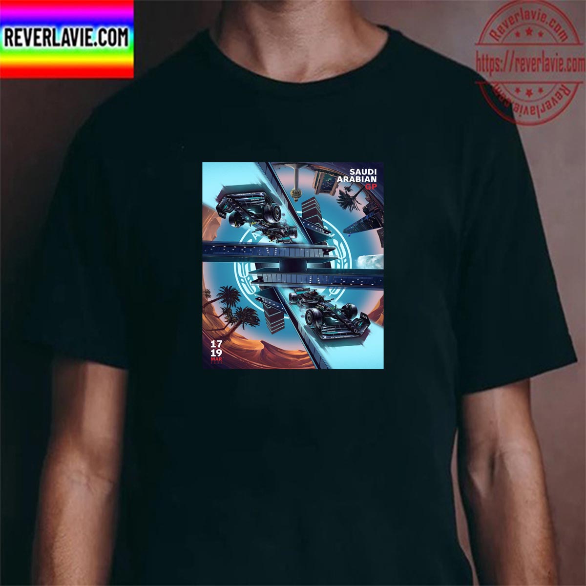 Mercedes-AMG PETRONAS F1 Team In Saudi Arabian GP At Jeddah Corniche Circuit Classic T-Shirt Mercedes-AMG PETRONAS F1 Team In Saudi Arabian GP At Jeddah Corniche Circuit Classic T-Shirt