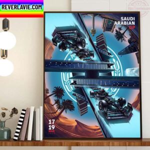 Mercedes-AMG PETRONAS F1 Team In Saudi Arabian GP At Jeddah Corniche Circuit Home Decor Poster Canvas