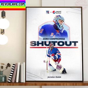 NHL New York Rangers Zero Compromise Shutout Jaroslav Halak Home Decor Poster Canvas
