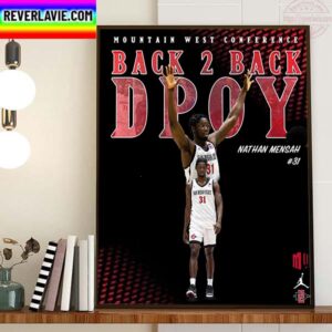 Nathan Mensah Mountain West Conference Back To Back Defensive Player Of The Year Home Decor Poster Canvas