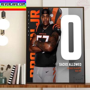 Orlando Brown Jr 0 Sacks Allowed In 2022 Playoffs Per PFF Cincinnati Bengals NFL Home Decor Poster Canvas