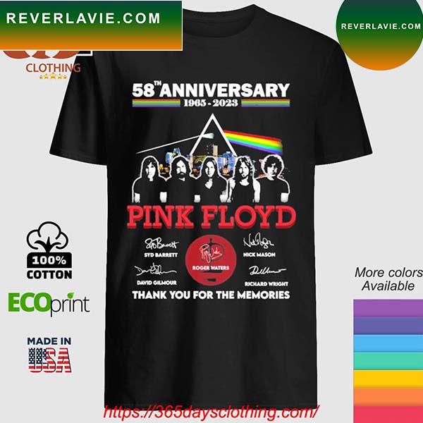 Pink Floyd 58th Anniversary 1965-2023 thank You for the memories signatures T-shirt Pink Floyd 58th Anniversary 1965-2023 thank You for the memories signatures T-shirt