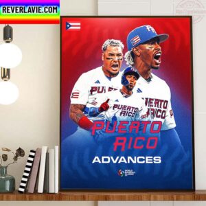 Puerto Rico Advances Quarterfinals 2023 World Baseball Classic Home Decor Poster Canvas