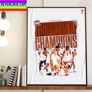 Texas Longhorns Mens Basketball Are 2023 Big 12 Tournament Champions Home Decor Poster Canvas