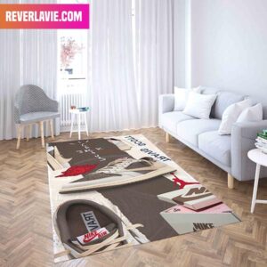 The Travis Scott x Air Jordan 1 Low OG Reverse Mocha Sneaker Rug Home Decor