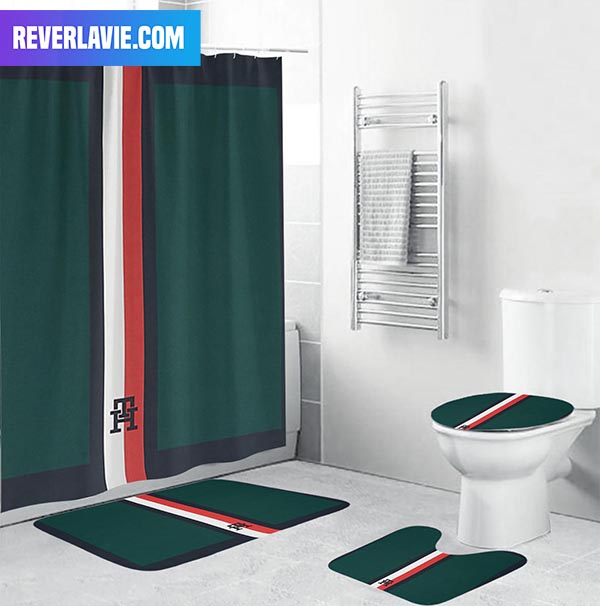 Tommy Hilfiger Fancy Logo In Deep Green Bathroom Set Tommy Hilfiger Fancy Logo In Deep Green Bathroom Set