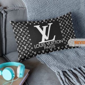 Luxury Louis Vuitton Paris Logo in Black Background Pillow Cases