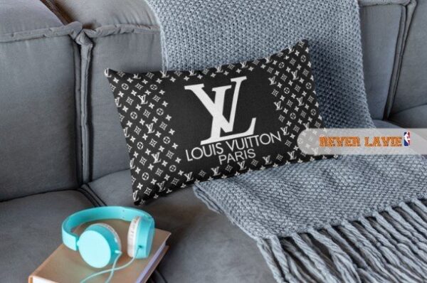 Luxury Louis Vuitton Paris Logo in Black Background Pillow Cases