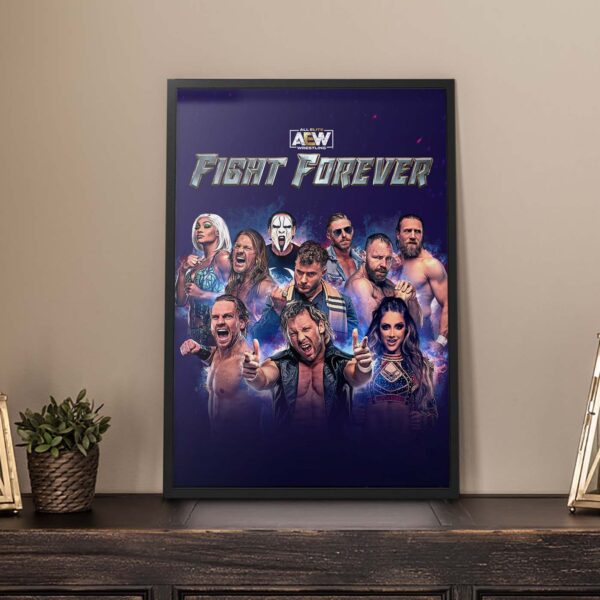 AEW Fight Forever 2023 official poster canvas