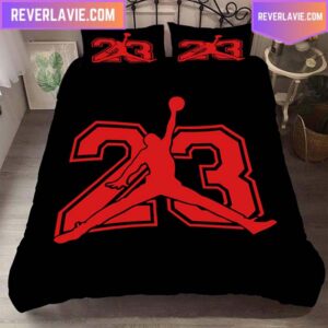 Nike Air Jordan 23 Black And Red Comforter Bedding Set