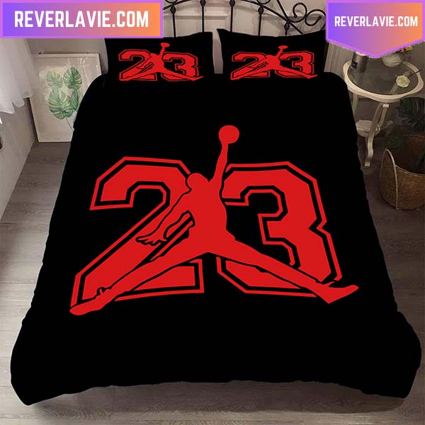 Nike Air Jordan 23 Black And Red Comforter Bedding Set Nike Air Jordan 23 Black And Red Comforter Bedding Set