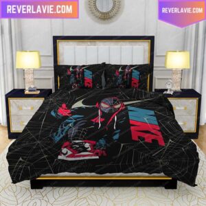 Nike Air Jordan And Spider Man Black Comforter Bedding Set