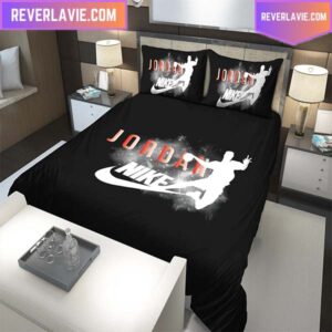 Nike Jordan Black Fashion Luxury Brand King Bedding Set