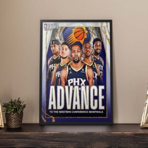 Phoenix Suns Advance to Western Conference Semifinal NBA Playoffs 2023 Poster Canvas