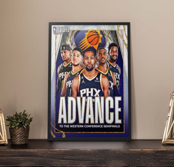 Phoenix Suns Advance to Western Conference Semifinal NBA Playoffs 2023 Poster Canvas