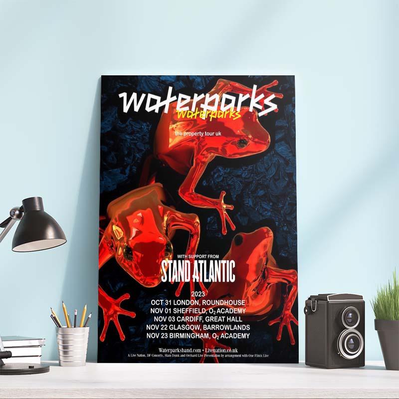 Waterparks The Property Tour UK schedule official poster canvas Waterparks The Property Tour UK schedule official poster canvas