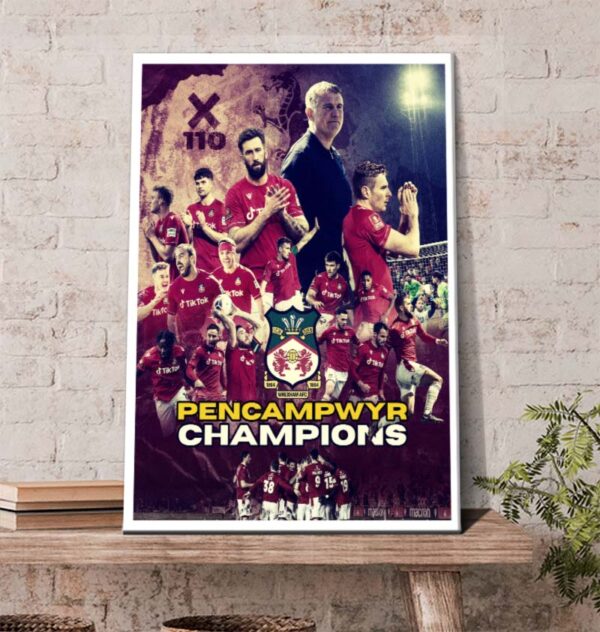 Wrexham afc national league champions 2023 poster canvas