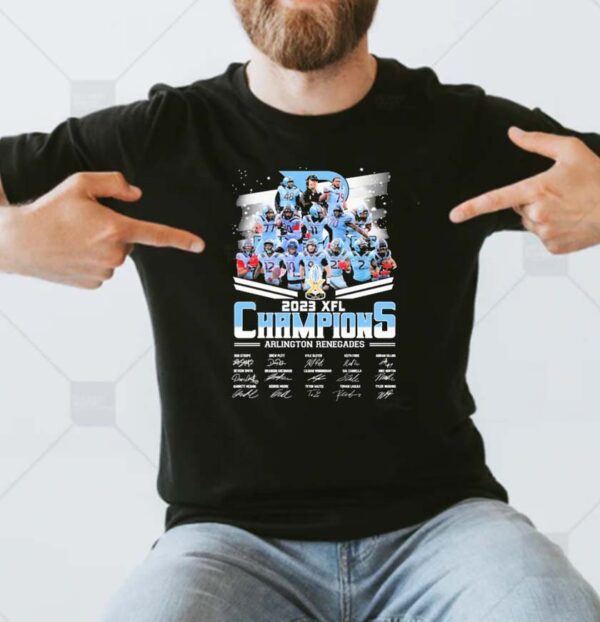 Arlington Renegades Team Signatures 2023 XFL Champions Unisex T-shirt