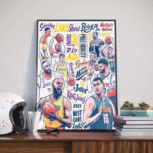 Denver Nuggets vs Los Angeles Lakers western conference final nba 2023 poster canvas Denver Nuggets vs Los Angeles Lakers western conference final nba 2023 poster canvas
