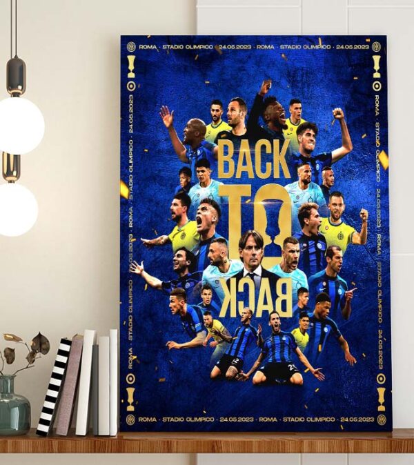 Inter Milan Back To Win Coppa Italia Champions 2023 Poster Canvas