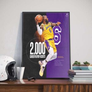 LeBron James 2000 Career Playoff Assists Poster Canvas