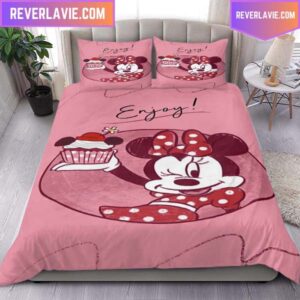 Minnie Mouse With Cupcake Comforter Bedding Set