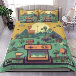 Retro Cute Gaming Queen Bedding Set