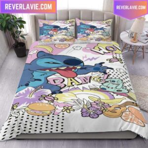Stitch Fruit And Food King Bedding Set