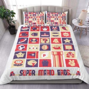 Super Mario Bros Retro Gaming King Bedding Set