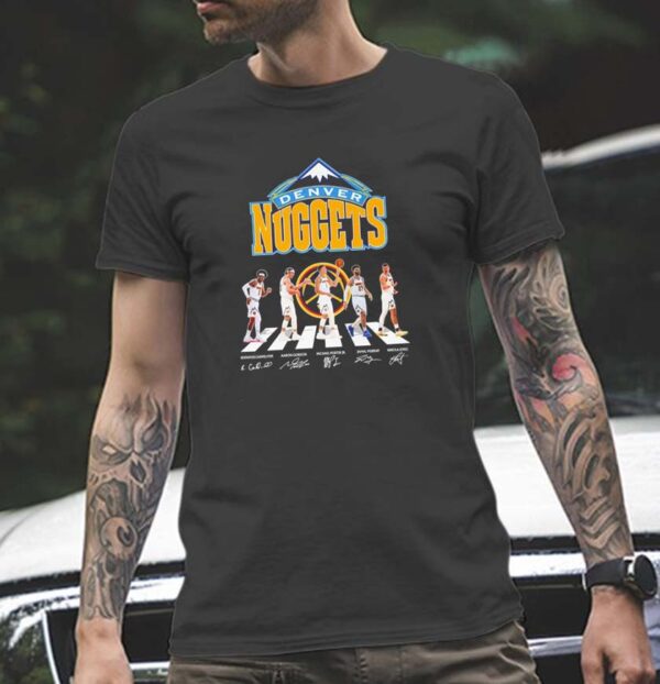 Denver Nuggets Abbey Road Logo Signatures T-shirt