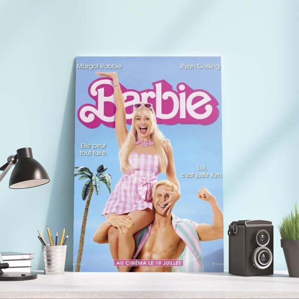 French version for Barbie movie official poster canvas