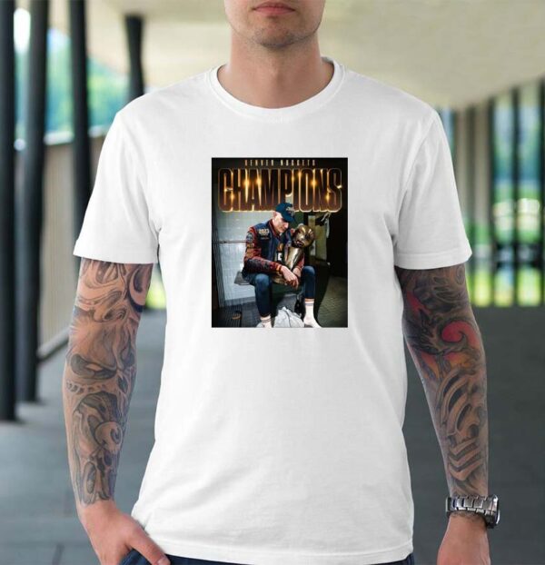 Nikola Jokic MVP holding trophy Denver Nuggets Champions 2023 T-shirt