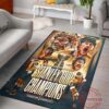 Louis Vuitton White Logo and LV Pattern Black Luxury Brand Area Rug Carpet